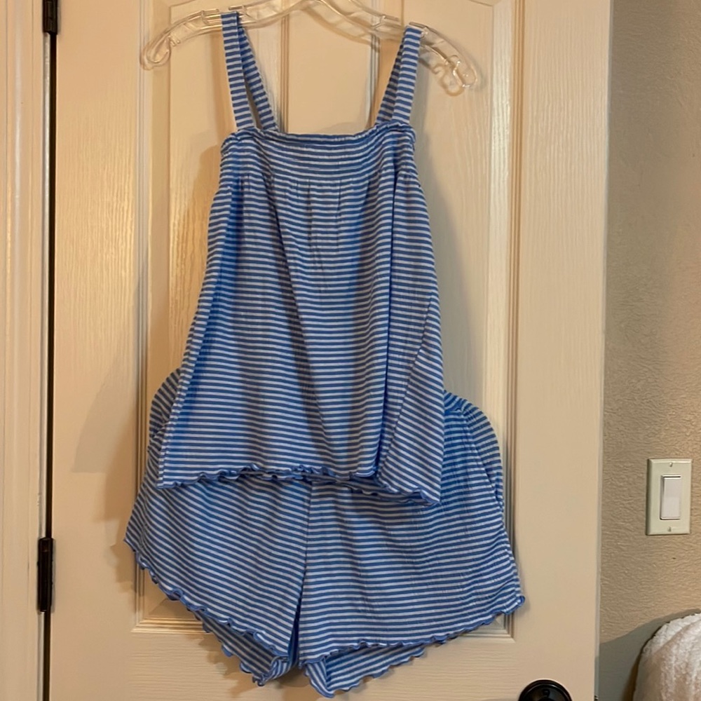 Pajamas by “awhile”. A comfy cute, short set.